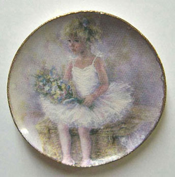 Dollhouse Miniature Ballerina Platter